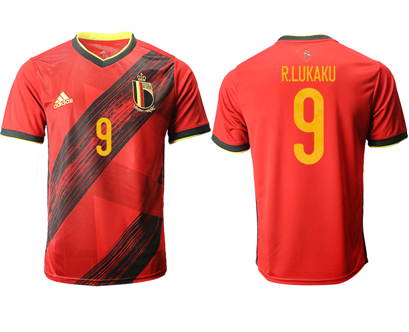 Men 2021 European Cup Belgium home aaa version red #9 Soccer Jersey->customized soccer jersey->Custom Jersey